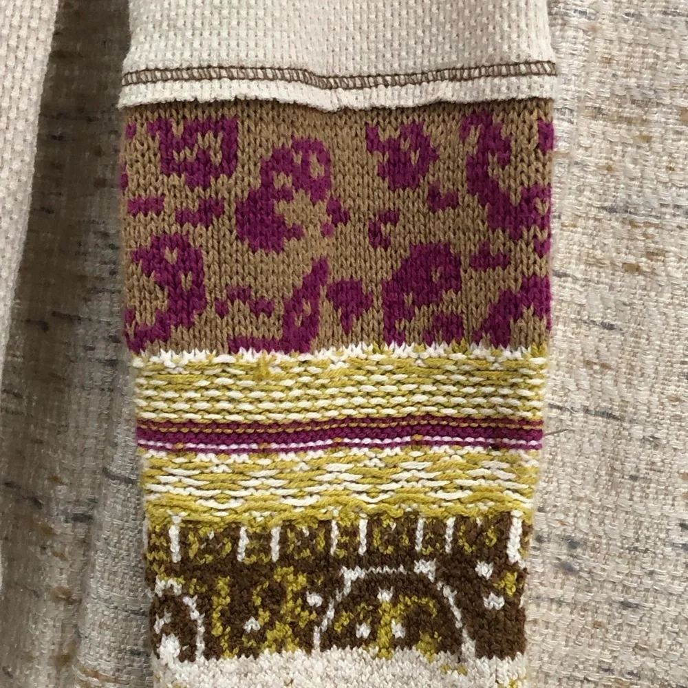 Free People In The Mix Jacquard Cuff Thermal Top